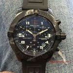 Wholesale Price Copy Breitling Avenger Watch Black PVD Chronograph Rubber Watch